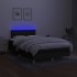 Cama box spring con colchón y luces LED tela negro 120x190