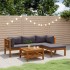 Muebles de jardín 5 pzas cojines madera maciza de