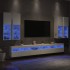 Mueble de pared de TV con luces LED 7 piezas