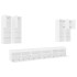 Mueble de pared de TV con luces LED 7 piezas