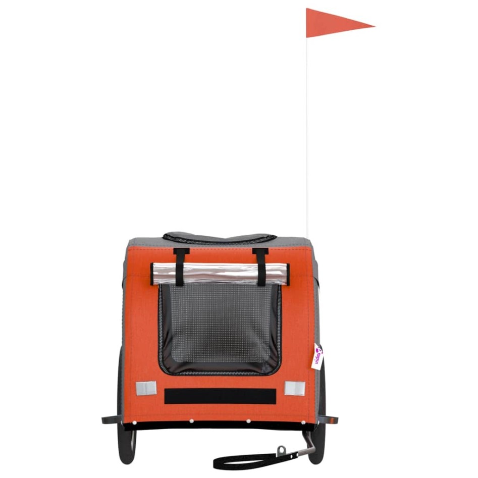 Remolque de bicicleta mascotas hierro tela Oxford naranja