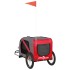 Remolque de bicicleta mascotas hierro tela Oxford rojo