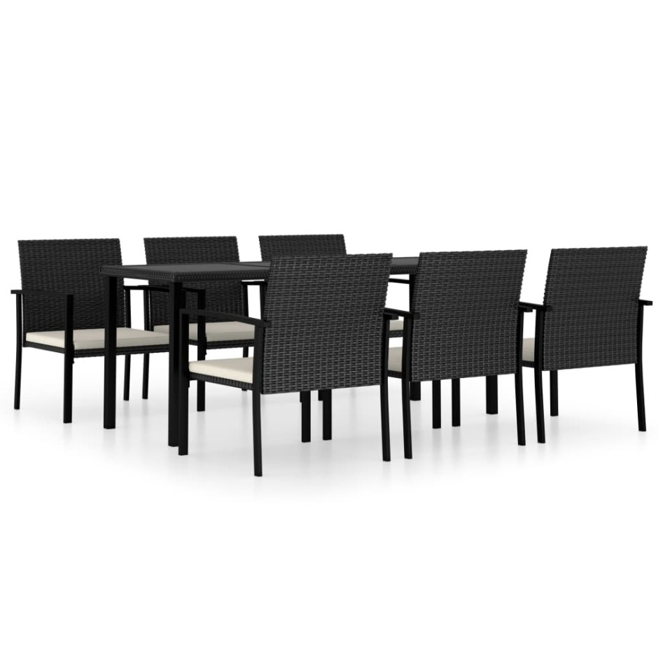 Conjunto de comedor de jardín 7 piezas ratán sintético