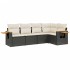 Set de muebles de jardín 5 pzas y cojines ratán sintético