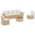 Set sofás de jardín 7 piezas y cojines ratán sintético