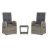 Set comedor de jardín 3 piezas con cojines ratán sintético