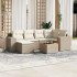 Set sofás de jardín 7 piezas y cojines ratán sintético