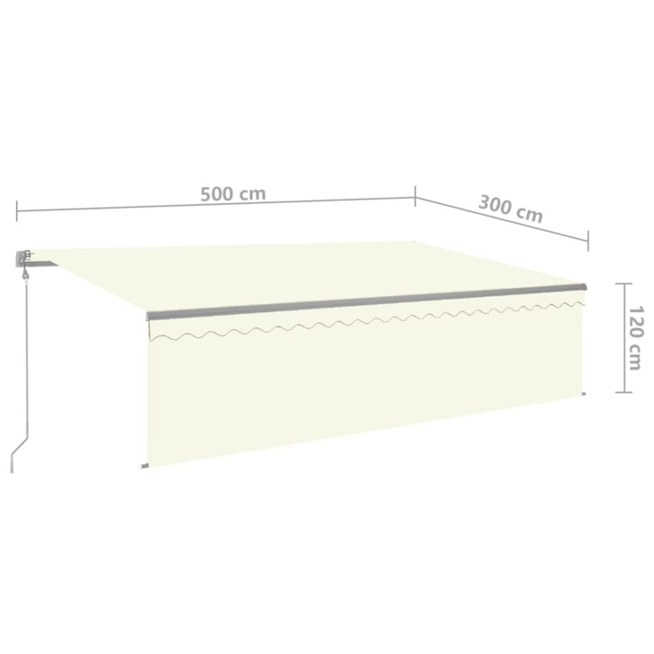 Toldo retráctil automático con persiana crema 5x3
