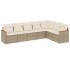 Set sofás de jardín 7 piezas y cojines ratán sintético