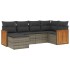 Set de muebles de jardín 6 pzas y cojines ratán sintético