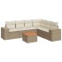 Set sofás de jardín 7 piezas y cojines ratán sintético