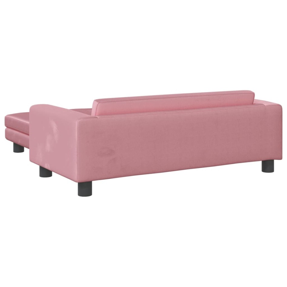 Cama para perros con extensión terciopelo rosa 100x50x30