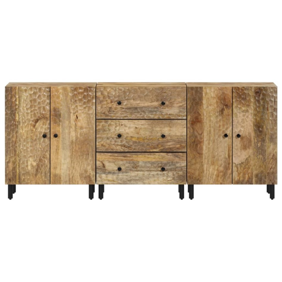 Aparador 3 piezas madera maciza de mango 60x33x75