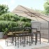 Mesa y taburetes altos jardín 11 pzas madera y ratán PE