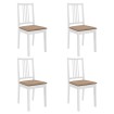 Sillas de comedor con cojines 4 unidades madera maciza blanca