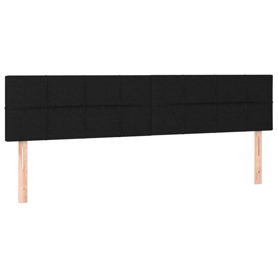 Cama box spring con colchón y luces LED tela negro 120x190