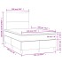 Cama box spring con colchón y LED terciopelo rosa 120x190