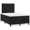 Cama box spring con colchón y LED terciopelo negro 120x190 cm