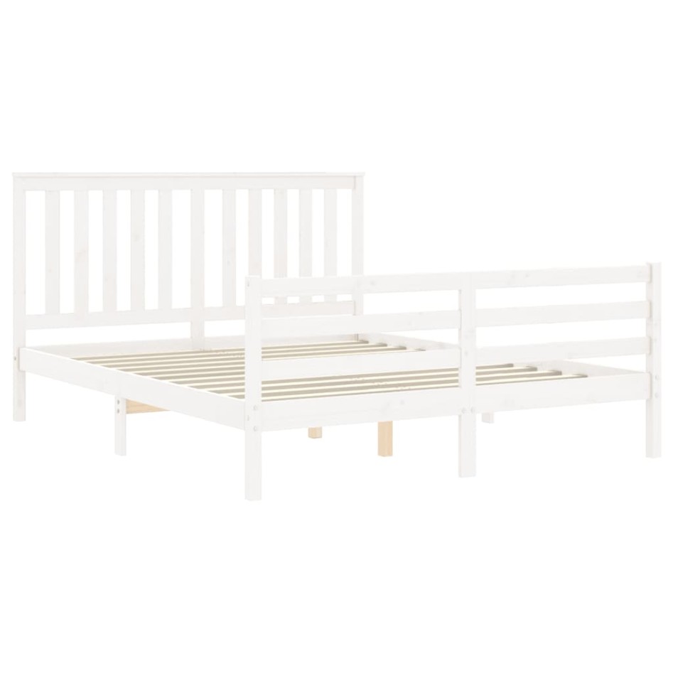 Estructura de cama matrimonio con cabecero madera maciza