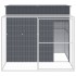 Caseta perros con corral acero galvanizado gris 214x253x181