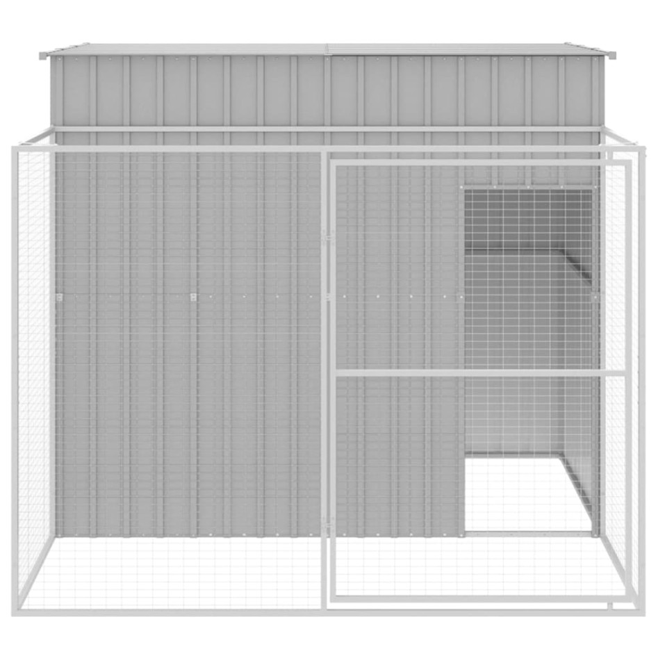 Caseta perros corral acero galvanizado gris claro