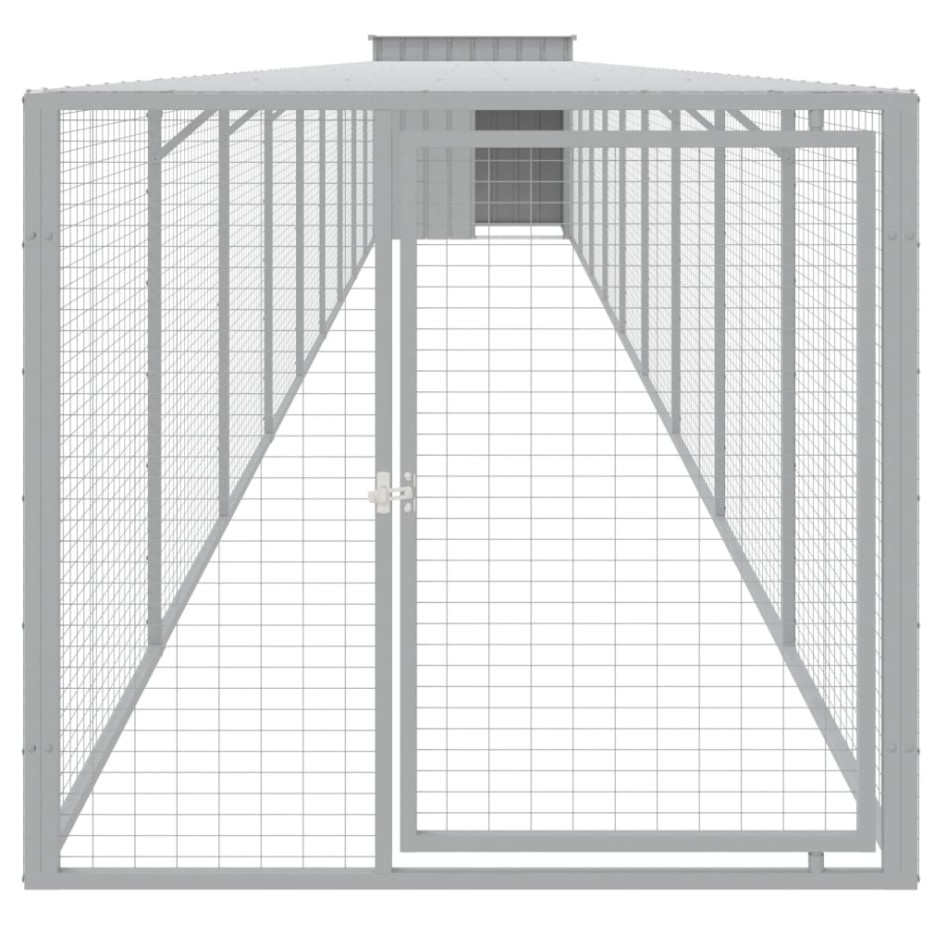 Gallinero y corral acero galvanizado gris claro 110x1017x110