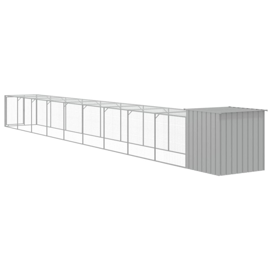 Gallinero y corral acero galvanizado gris claro 110x1017x110