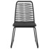 Set de comedor de jardín de 5 piezas PVC ratán negro y