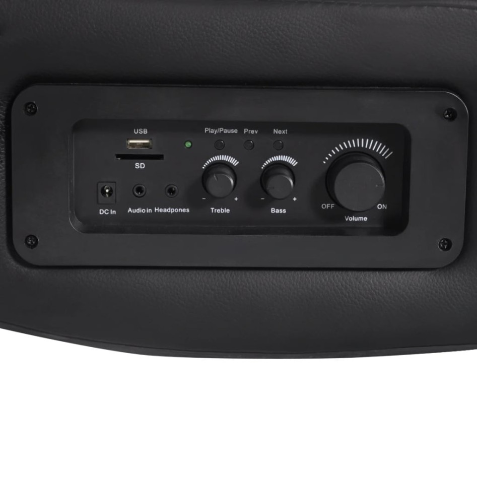 Mecedora con música de cuero sintético negro y