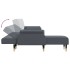 Sofá cama en forma de L terciopelo gris oscuro 271x140x70