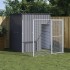 Caseta perros con corral acero galvanizado gris 165x251x181