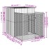 Caseta perros con corral acero galvanizado gris 165x251x181