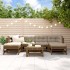 Juego de muebles jardín 7 pzas madera maciza pino marrón
