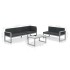 Conjunto de sofás de jardín con cojines aluminio negro 3