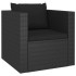 Set de muebles de jardín 4 pzas y cojines ratán sintético