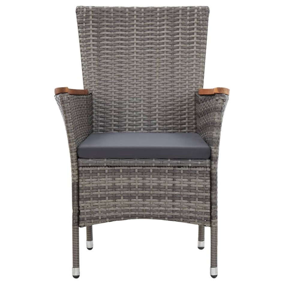 Set de comedor para jardín 7 pzas cojines ratán sintético