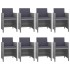Set comedor de jardín 9 piezas y cojines ratán sintético