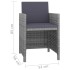 Set comedor de jardín 9 piezas y cojines ratán sintético