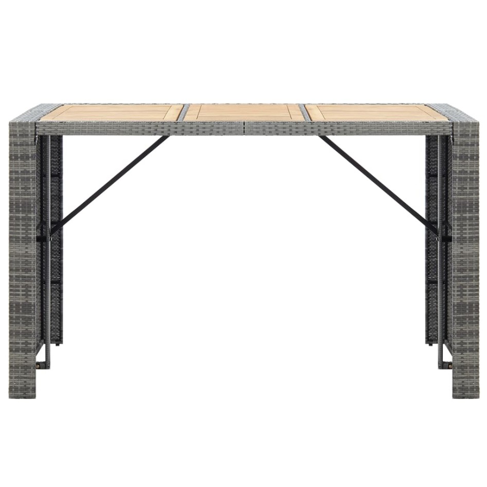 Set muebles bar jardín 7 piezas y cojines ratán sintético