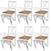 Sillas de comedor 6 unidades madera de pino blancas
