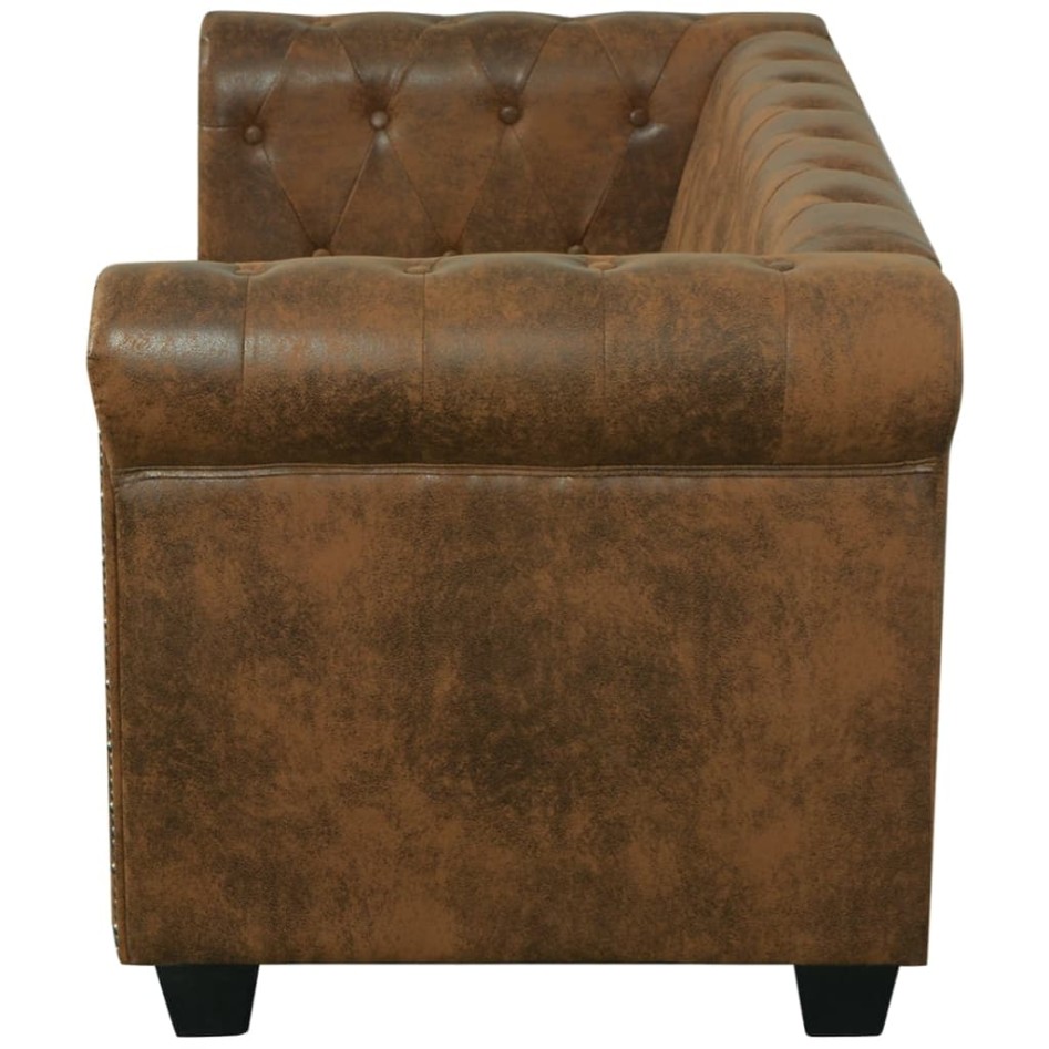 Sofá Chesterfield de 2 plazas cuero sintético
