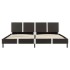 Estructura de cama cuero sintético gris y blanco 180x200