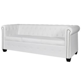 Sofá Chesterfield de 3 plazas cuero sintético