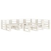 Juego de muebles de palés para jardín 8 piezas madera blanco