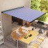 Toldo de carrete manual azul y blanco 350x250