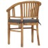 Set de comedor de jardín 3 pzas y cojines madera maciza de
