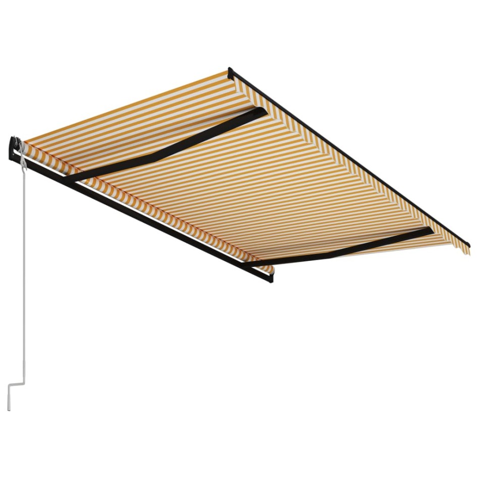 Toldo automático retráctil amarillo y blanco 400x300