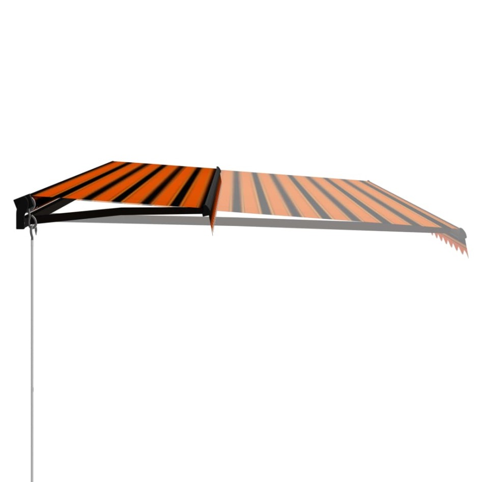 Toldo manual retráctil con luz LED naranja y marrón 600x300