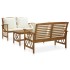 Muebles de jardín 3 piezas con cojines madera maciza de