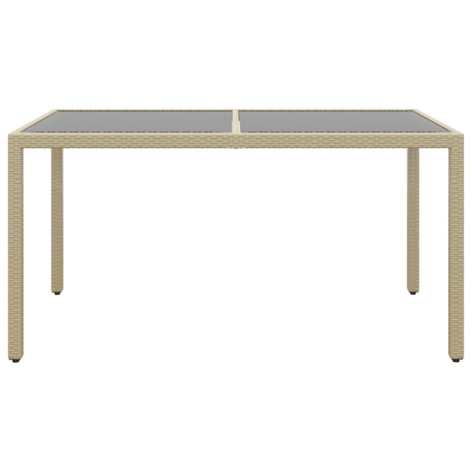 Set de comedor de jardín 7 pzas ratán sintético vidrio